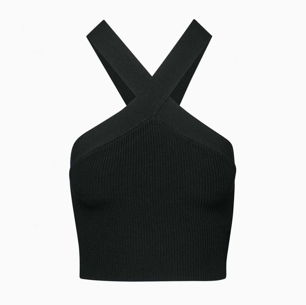 Babaton Sculpt Knit Criss Cross Cropped Tank Size M